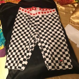 Fila Disney checkered heart biker shorts